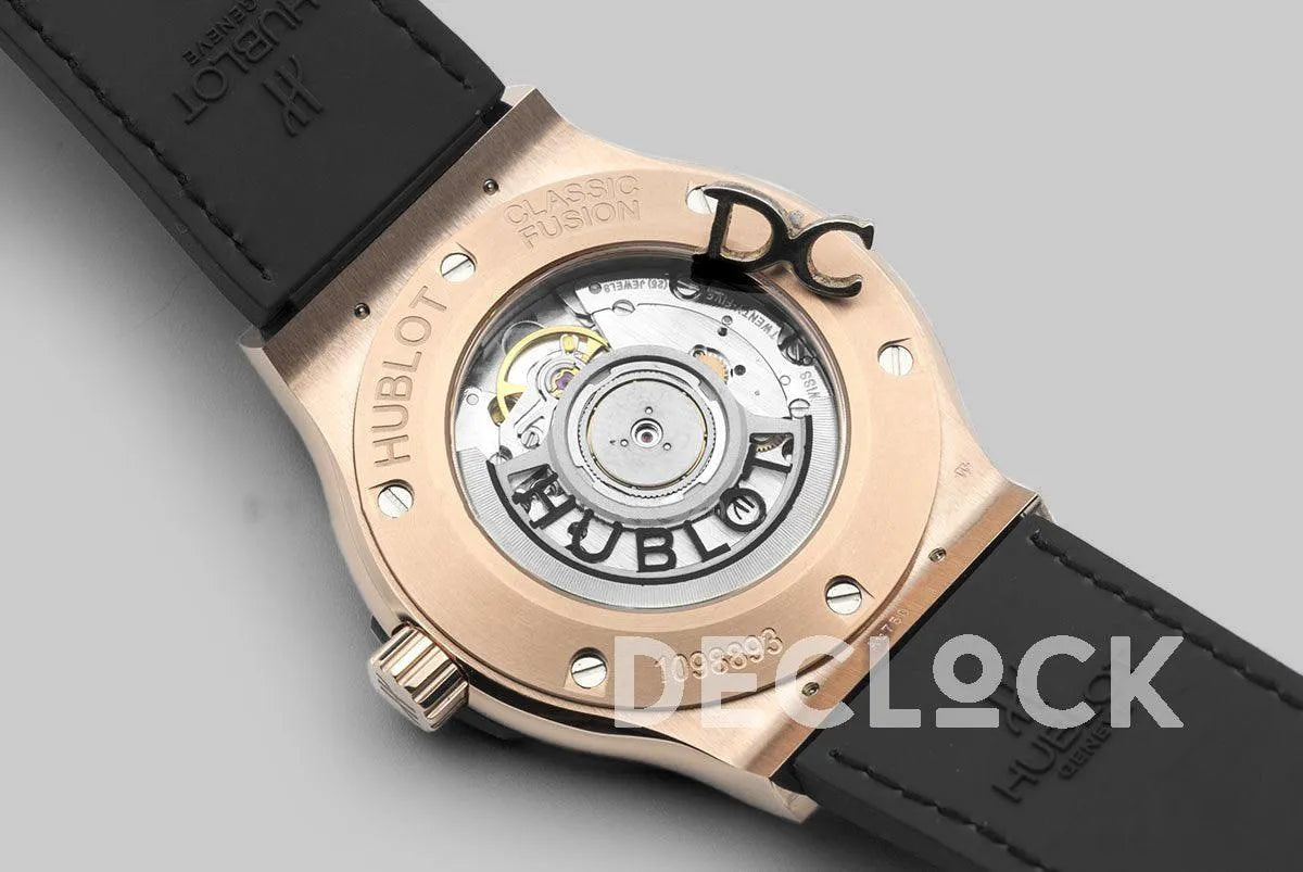 Replica Hublot Classic Fusion Automatic 42mm Black Dial in Rose Gold - Replica Watches