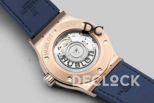Replica Hublot Classic Fusion Automatic 42mm Blue Dial in Rose Gold |  Declock.
