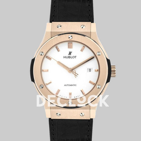Replica Hublot Classic Fusion Automatic 42mm White Dial in Rose Gold - Replica Watches
