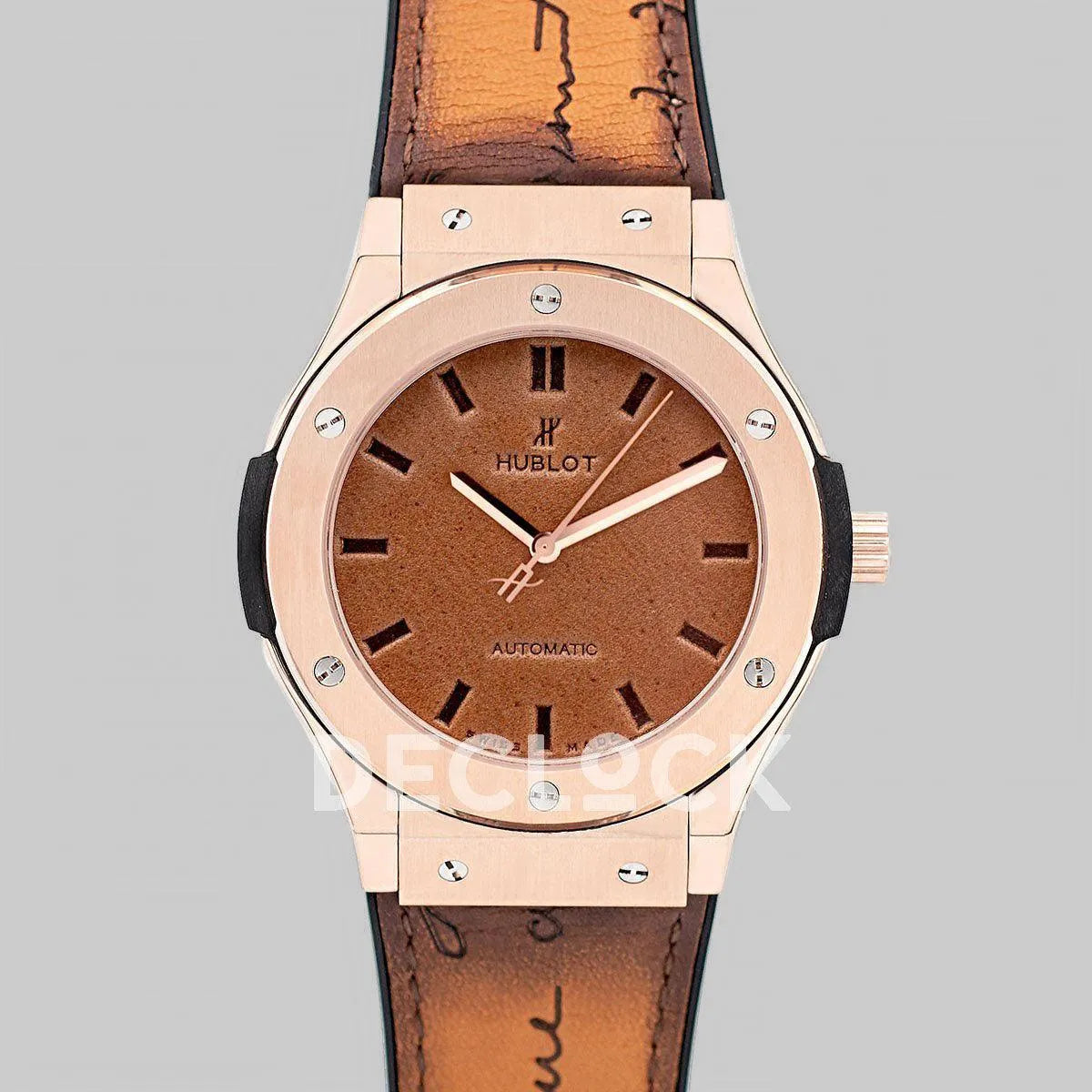 Replica Hublot Classic Fusion Berluti Scritto 45mm in Rose Gold