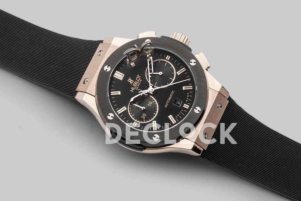 Replica Hublot Classic Fusion Chronograph Black Dial in Rose Gold