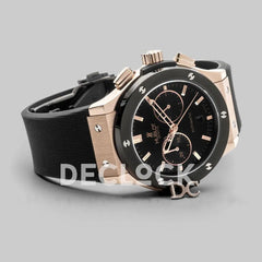 Replica Hublot Classic Fusion Chronograph Black Dial in Rose Gold