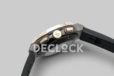 Replica Hublot Classic Fusion Chronograph Black Dial with Rose Gold Bezel in PVD