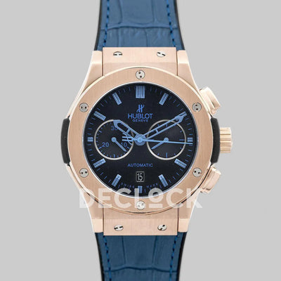 Replica Hublot Classic Fusion Chronograph Blue Dial with Blue Marker in Rose Gold