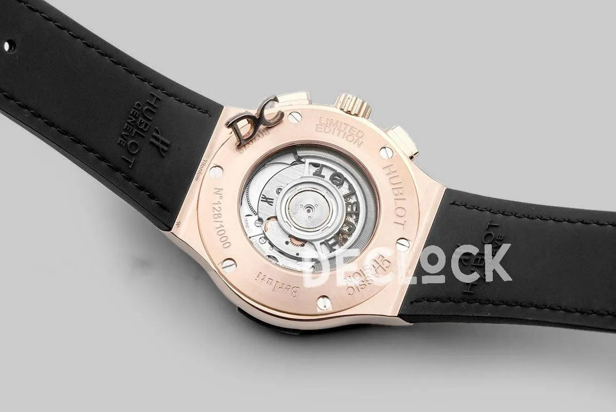 Replica Hublot Classic Fusion Chronograph Blue Dial with Blue Marker in Rose Gold