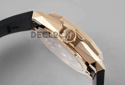 Replica Hublot Classic Fusion Orlinski Rose Gold in Black Faceted Dial on Black Rubber Strap