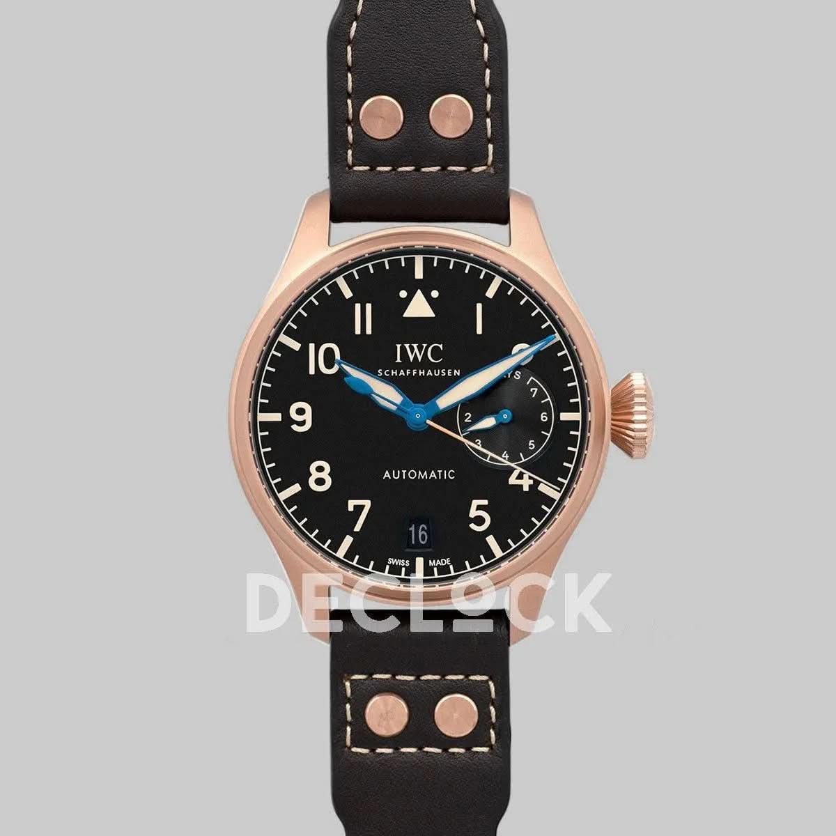 Replica IWC Big Pilot’s Watch Heritage IW501005 Black Dial in Bronze |  Declock.