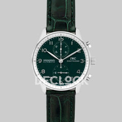 Replica IWC Portugieser Chronograph Edition 150 Years IW3716 Green Dial in Steel