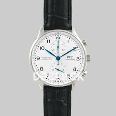 Replica IWC Portugieser Chronograph Edition 150 Years IW371601 White Dial in Steel