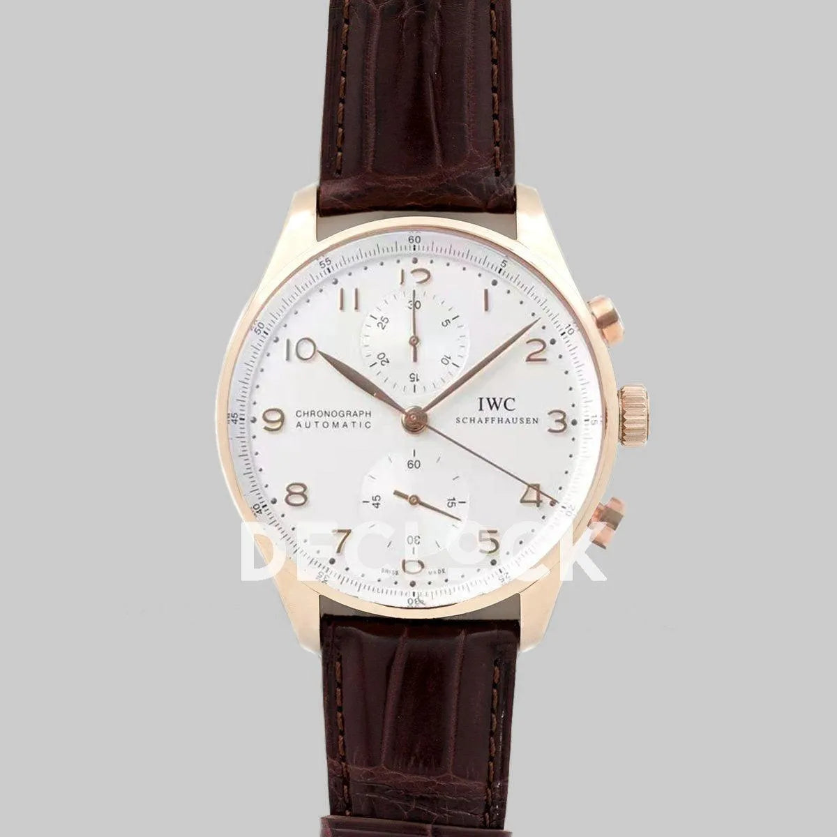 Replica IWC Portugieser Chronograph IW371611 White Dial in Rose Gold