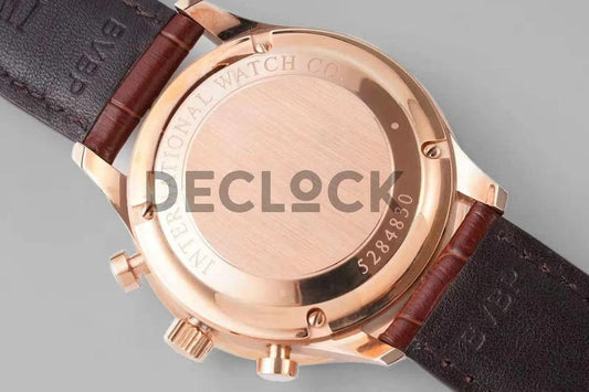 Replica IWC Portugieser Chronograph IW371611 White Dial in Rose Gold |  Declock.