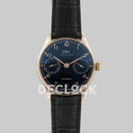 Replica IWC Portuguese Automatic 7 Day IW5007 Black Dial in Rose Gold - Replica Watches