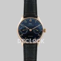 Replica IWC Portuguese Automatic 7 Day IW5007 Black Dial in Rose Gold