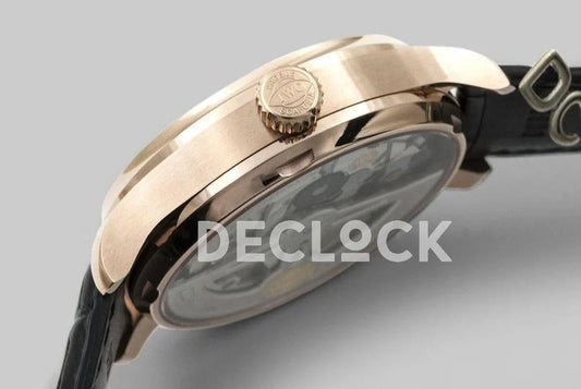 Replica IWC Portuguese Automatic 7 Day IW5007 Black Dial in Rose Gold | Declock.