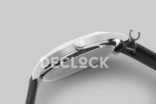 Replica IWC Portuguese Hand Wound Eight Days IW510202 Black Dial in Steel |  Declock.