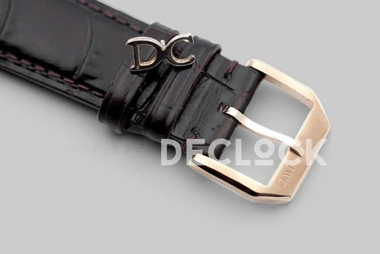 Replica IWC Portuguese Hand Wound Eight Days IW545406 Black Dial in Rose Gold | Declock.