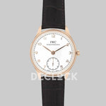 Replica IWC Portuguese Hand Wound Eight Days IW545409 White Dial in Rose Gold - Replica Watches