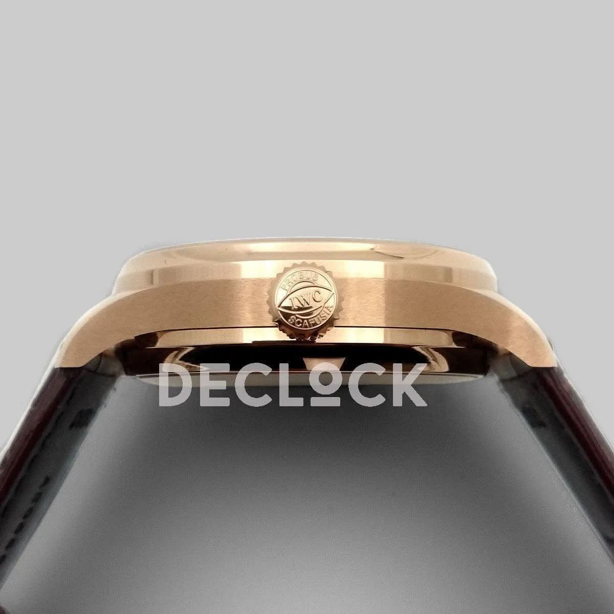 Replica IWC Portuguese Tourbillon Hand Wound IW5463 Blue Dial in Rose Gold