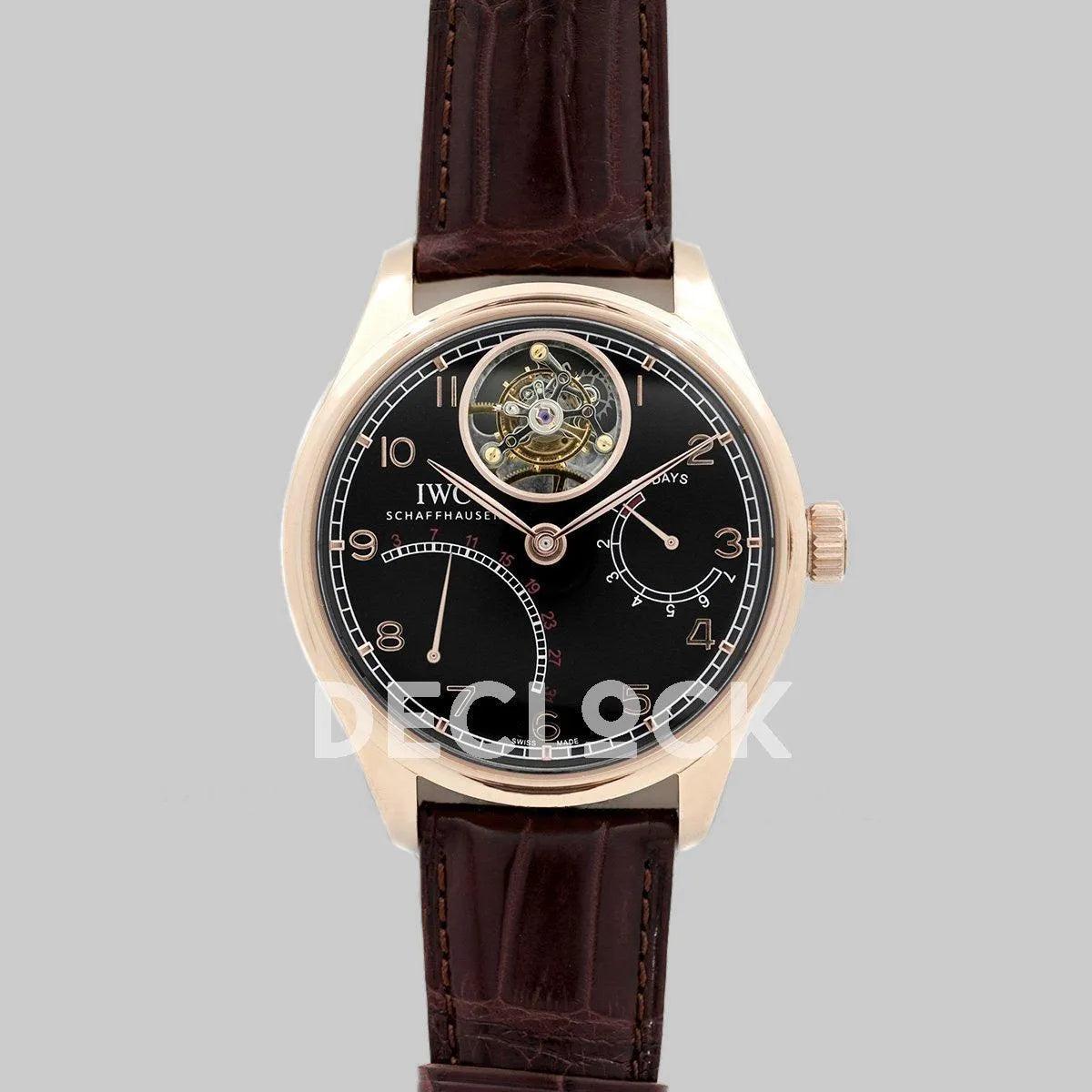 Replica IWC Portuguese Tourbillon Mystère Rétrograde IW504401 in Rose Gold