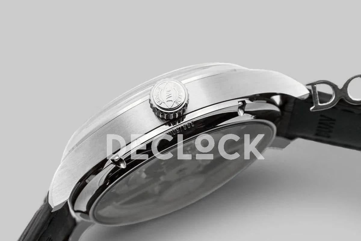 Replica IWC Portuguese Tourbillon Mystère Rétrograde IW504401 in Steel |  Declock.