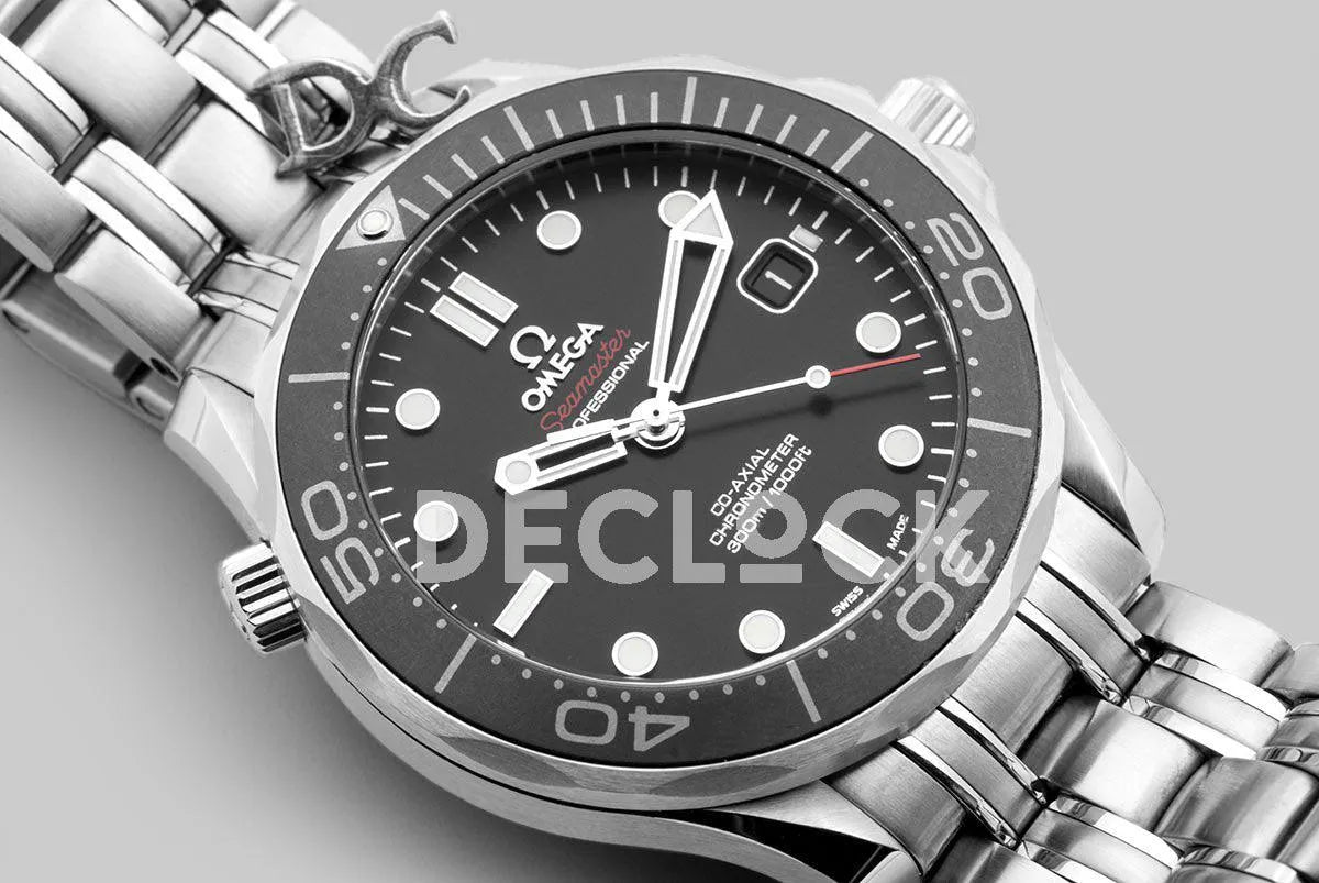 Replica Omega Seamaster Diver 300m Co-Axial 42mm Black Dial in Steel
