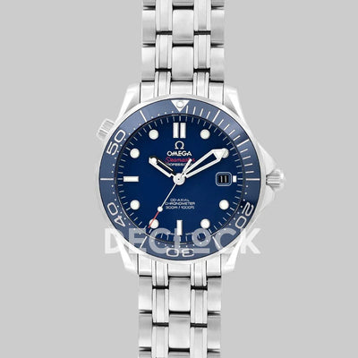 Replica Omega Seamaster Diver 300m Co-Axial 42mm Blue Dial in Steel