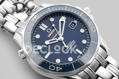Replica Omega Seamaster Diver 300m Co-Axial 42mm Blue Dial in Steel