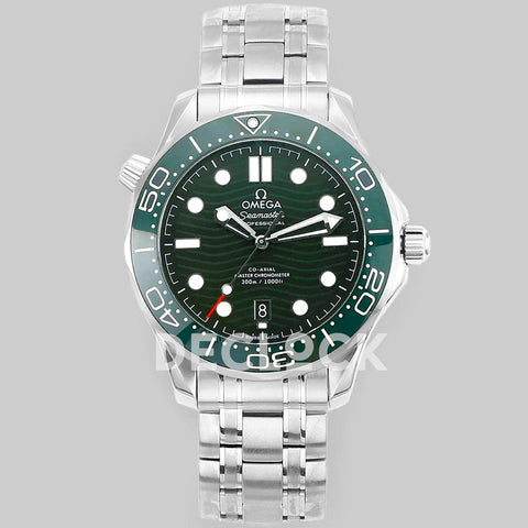Replica Omega Seamaster Diver 300M Co-Axial Master Chronometer 42mm Green Dial - Replica Watches