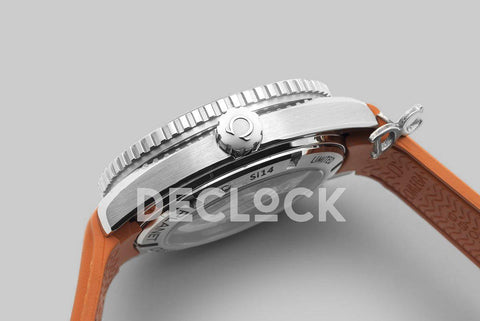 Replica Omega Seamaster Planet Ocean 600m Co-Axial 45.5mm Black Dial with Orange Bezel on Orange Rubber Strap - Replica Watches