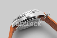 Replica Omega Seamaster Planet Ocean 600m Co-Axial 45.5mm Black Dial with Orange Bezel on Orange Rubber Strap