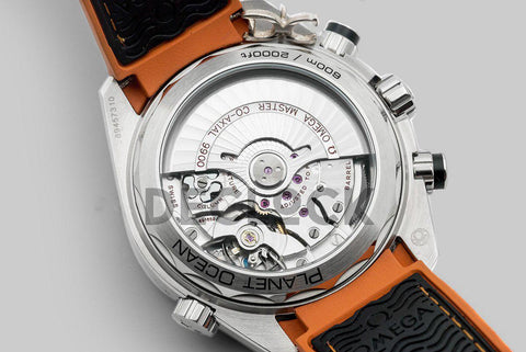 Replica Omega Seamaster Planet Ocean 600m Master Chronometer Chronograph Black Dial on Nylon Strap - Replica Watches