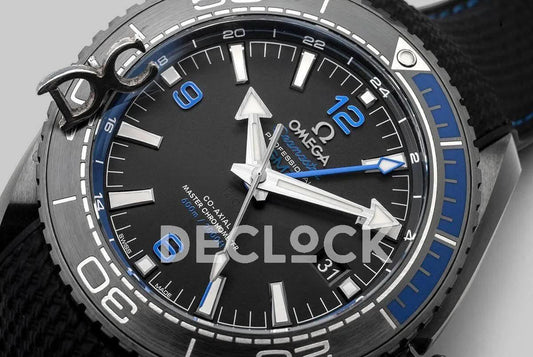 Replica Omega Seamaster Planet Ocean GMT “Deep Black” Blue Ceramic | Declock.
