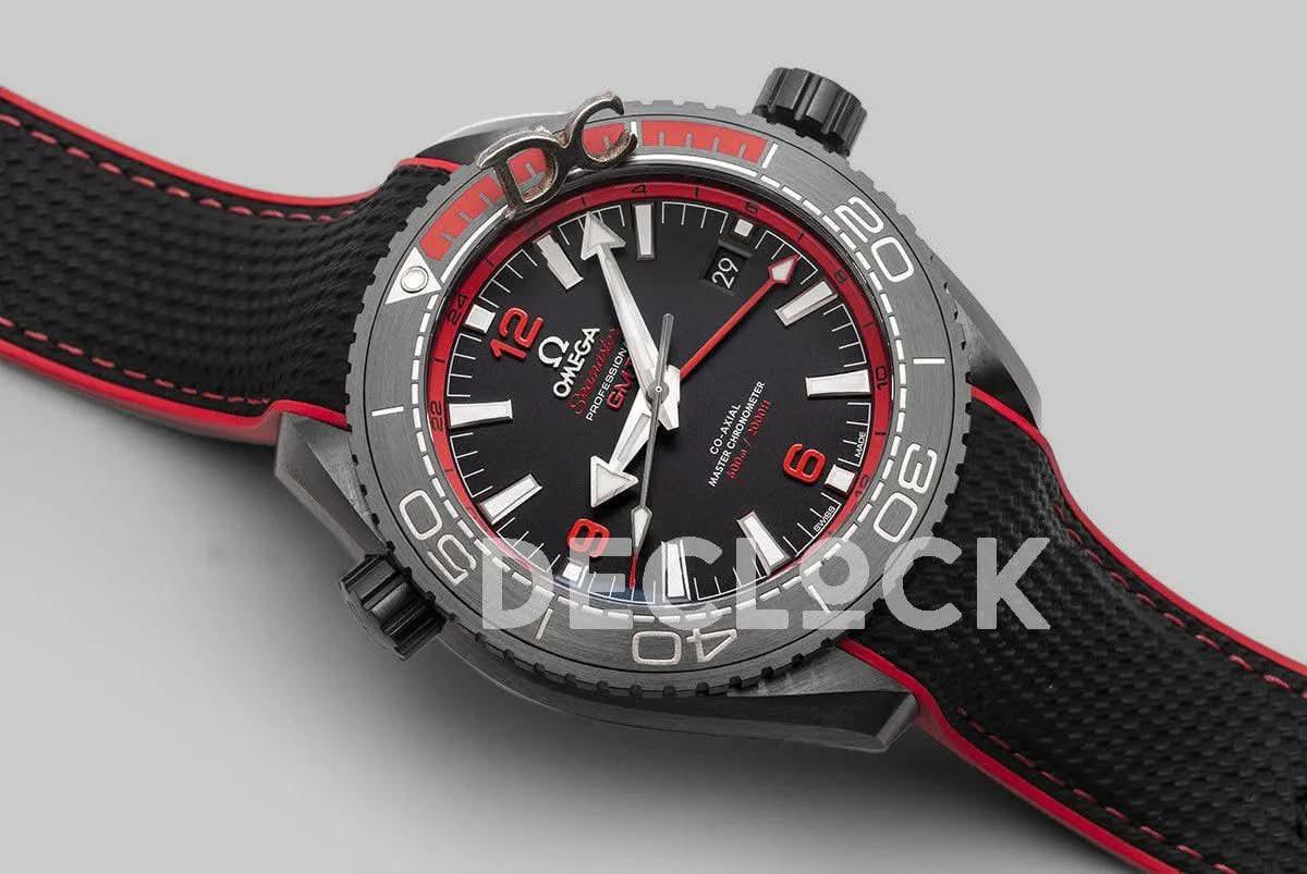 Replica Omega Seamaster Planet Ocean GMT “Deep Black” Red Ceramic |  Declock.