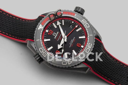 Replica Omega Seamaster Planet Ocean GMT “Deep Black” Red Ceramic |  Declock.