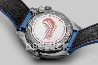 Replica Omega Seamaster Planet Ocean GMT “Deep Black” Red/Blue Ceramic