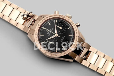 Replica Omega Speedmaster ’57 Co-Axial Black Dial in Rose Gold on Bracelet