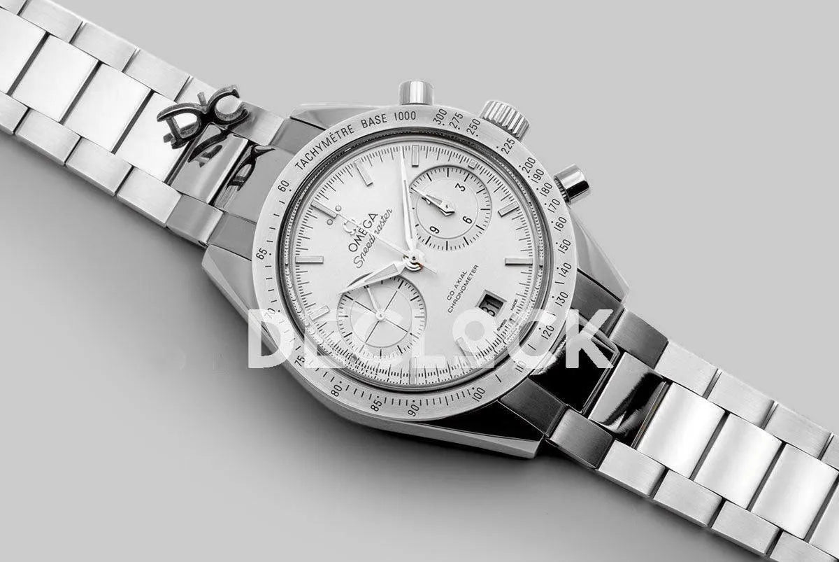 Replica Omega Speedmaster ’57 Co-Axial White Dial in Steel on Bracelet