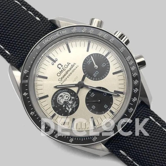 Replica Omega Speedmaster Anniversary Series Co-Axial Master Chronometer Chronograph 42MM “Silver Snoopy Award” Black |  Declock.