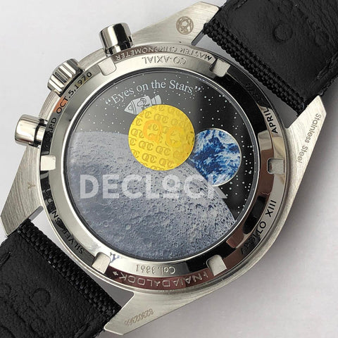 Replica Omega Speedmaster Anniversary Series Co-Axial Master Chronometer Chronograph 42MM “Silver Snoopy Award” Black - Replica Watches