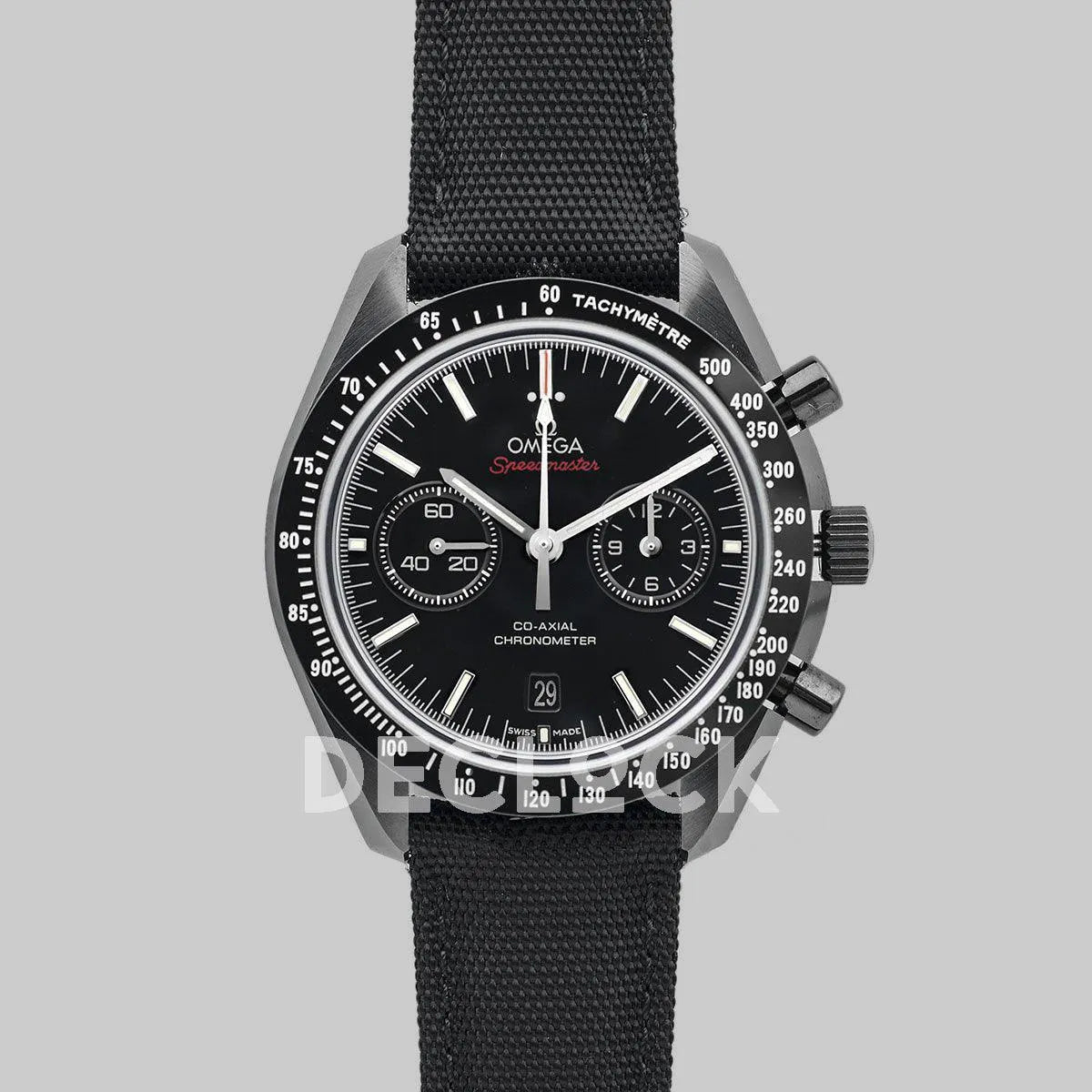 Replica Omega Speedmaster Moonwatch Co-Axial Chronograph ‘Dark Side of The Moon’ with White Tachymeter