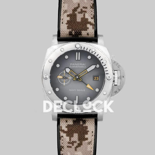 Replica Panerai PAM1323 Submersible Gmt Navy Seals Camo Strap | Declock.