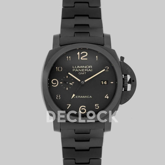 Replica Panerai PAM438 TUTTONERO Luminor 1950 3 Days GMT Automatic Ceramica | Declock.