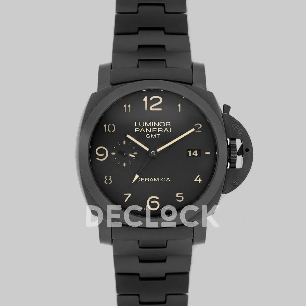 Replica Panerai PAM438 TUTTONERO Luminor 1950 3 Days GMT Automatic Ceramica |  Declock.