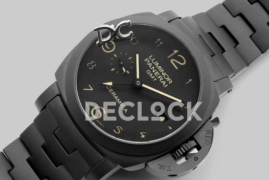 Replica Panerai PAM438 TUTTONERO Luminor 1950 3 Days GMT Automatic Ceramica | Declock.
