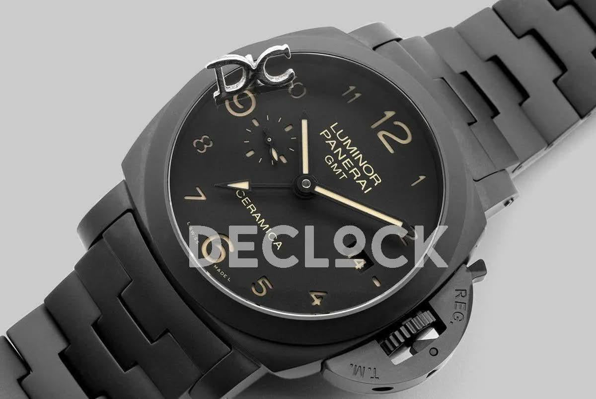 Replica Panerai PAM438 TUTTONERO Luminor 1950 3 Days GMT Automatic Ceramica |  Declock.
