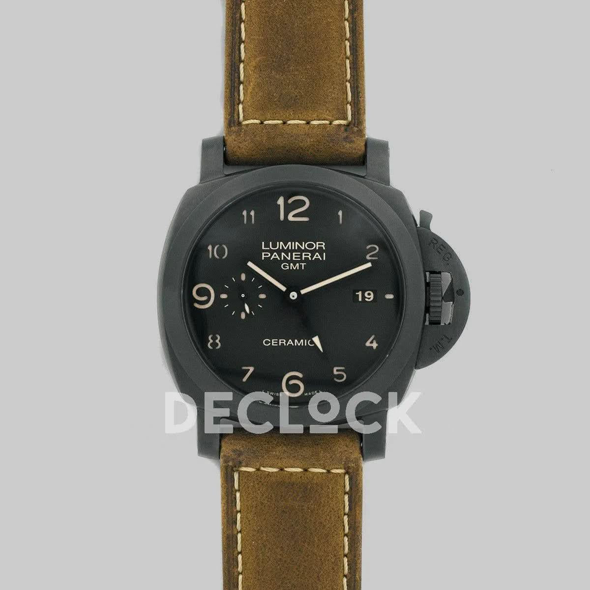 Replica Panerai PAM441 Luminor 1950 3 Days GMT Automatic Ceramica |  Declock.