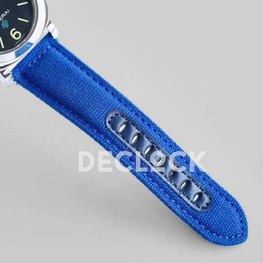 Replica Panerai PAM634 Luminor Black Dial on Blue Strap |  Declock.