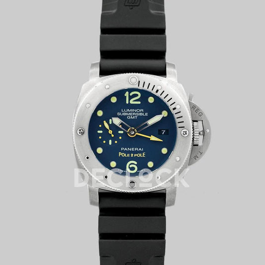 Replica Panerai PAM719 Luminor Submersible 1950 3 Days GMT Titanium Pole2Pole | Declock.