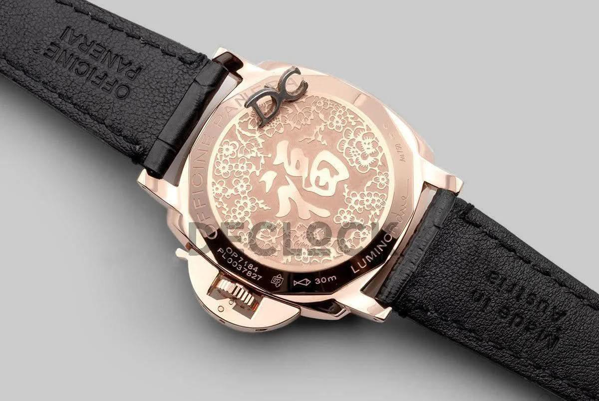 Replica Panerai PAM908 Luminor Due 3 Days Automatic Oro Rosso ‘Fu’ Black Dial |  Declock.