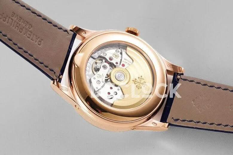 Replica Pattek Philippe Annual Calendar Moonphase 5396 Blue Dial on Blue Leather Strap |  Declock.